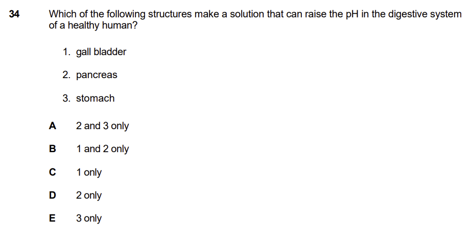 IMAT Biology Example Question