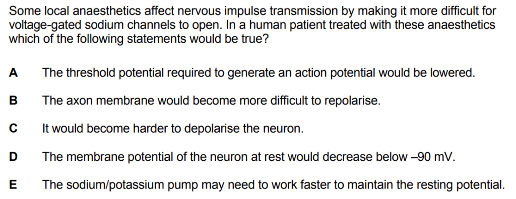 IMAT 2015 Biology Question Example